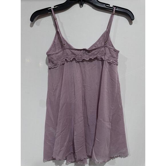 Vintage Victorias Secret Sleep Top Womens Large Pink Lace Babydoll Sheer Flowy - Picture 2 of 7